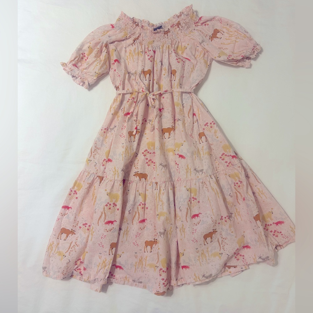 Tea Collection Woodland Animals Long Smocked Dress